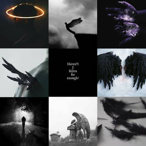 Dark Angel Aesthetic Collage Showcasing A Blend Of Art And Mystery Wallpaper