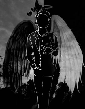 Dark Angel Black And White Wings Wallpaper