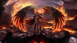 Dark Angel In Flames Wallpaper