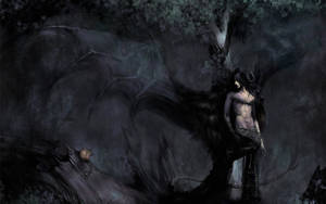 Dark Angel In Forest Wallpaper