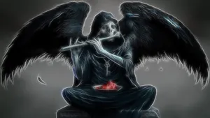 Dark Angel Playing A Flute Wallpaper