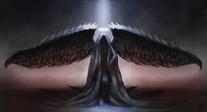 Dark Angel With Halo Wallpaper