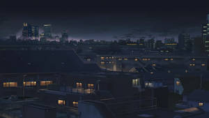 Dark Anime City Background Wallpaper