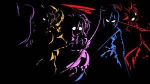Dark Anime Colorful Character Silhouette Wallpaper