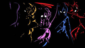 Dark Anime Colorful Character Silhouette Wallpaper