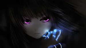Dark Anime Girl With Bright Eyes Wallpaper