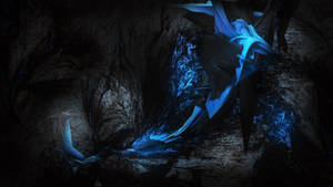 Dark Blue Abstract Art Wallpaper