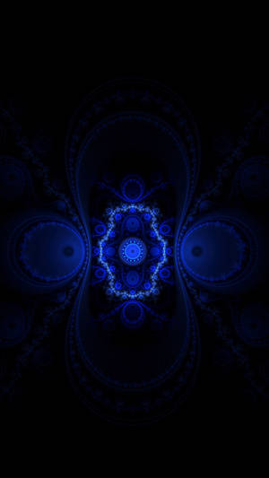Dark Blue Fractal Pattern Wallpaper