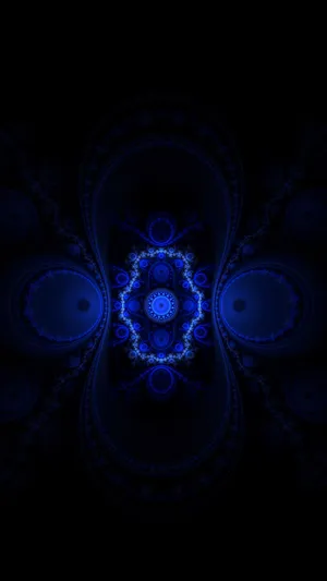 Dark Blue Fractal Pattern Wallpaper