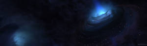 Dark Blue Galaxy Dual Screen Wallpaper