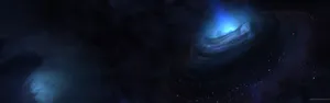 Dark Blue Galaxy Dual Screen Wallpaper