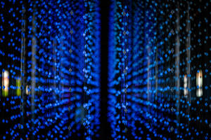 Dark Blue Garland Lights Wallpaper