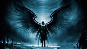 Dark Blue Gothic Angel Wallpaper