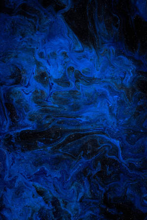 Dark Blue Liquid Stain Pattern Wallpaper