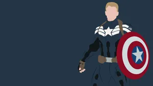 Dark Blue Minimalist Captain America Wallpaper