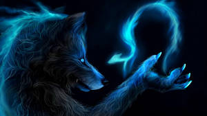Dark Blue Werewolf Magic Wallpaper