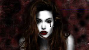 Dark Brunette Vampire Girl Wallpaper