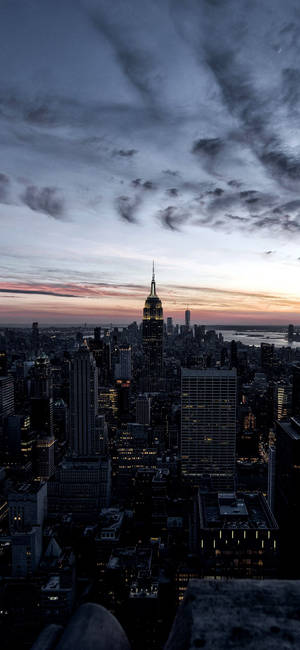 Dark Cloudy Sky New York Night Iphone Wallpaper