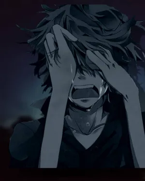 Dark Crazy Crying Anime Boy Wallpaper