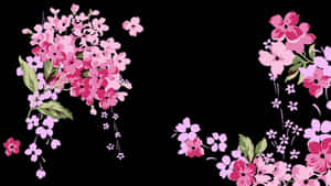 Dark Cute Light And Dark Pink Flowers Wallpaper
