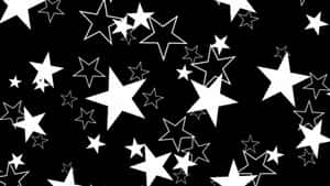 Dark Cute Stars Scattered Wallpaper