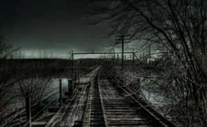 Dark Depressing Railway View Wallpaper