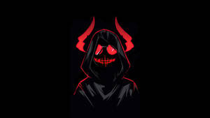 Dark Devil Red Horns Cartoon Wallpaper