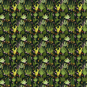 Dark Girly Vintage Cactus Pattern Wallpaper