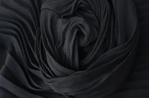 Dark Gray Pleated Fabric Wallpaper