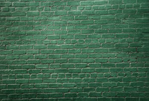 Dark Green Brick Wall Wallpaper