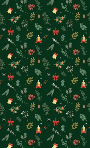 Dark Green, Snow-covered Christmas Tree Blanketed In Holiday Lights Wallpaper