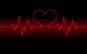 Dark Heart In Heart Rate Line Wallpaper