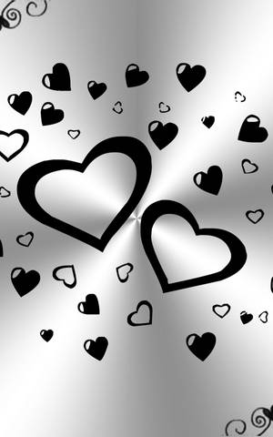 Dark Heart Pieces On White Background Wallpaper