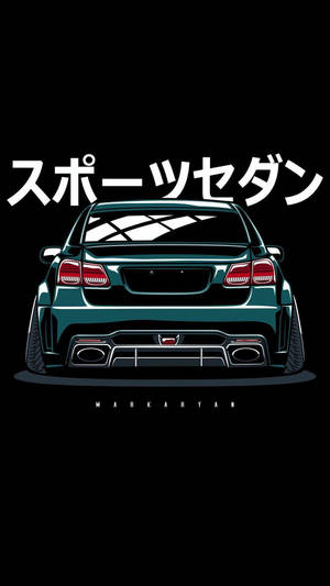 Dark Jdm Car On Black Background Wallpaper