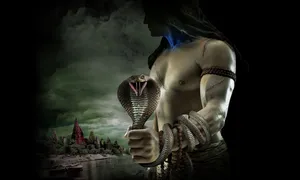 Dark Mahadev Holding Vasuki Hd Wallpaper
