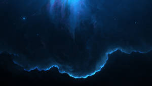 Dark Neon Blue Aesthetic Cloud Wallpaper