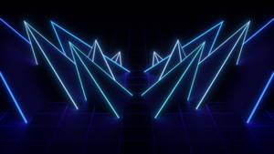 Dark Neon Blue Spikes Wallpaper