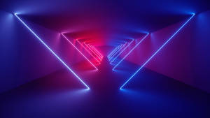 Dark Neon Hallway Wallpaper