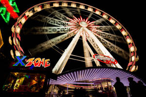 Dark Neon Iphone Ferris Wheel Wallpaper