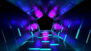 Dark Neon Pentagon Wallpaper