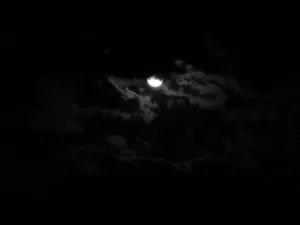 Dark Night Moon Hiding In Clouds Wallpaper