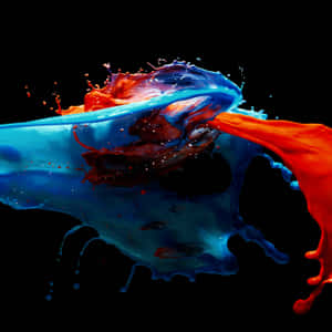 Dark Orange Blue Paint Splash Wallpaper