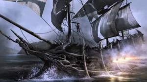 Dark Pirate Ship Wallpaper