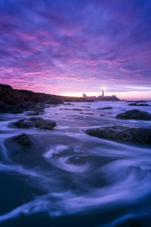 Dark Purple Aesthetic Dreamy River Wallpaper