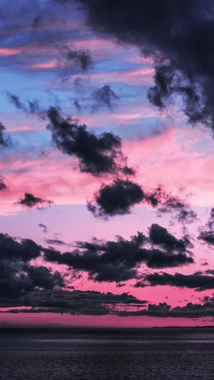 Dark Purple And Pink Clouds Aesthetics Wallpaper