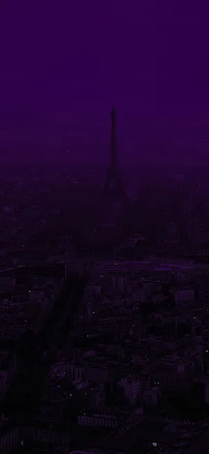 Dark Purple Eiffel Tower Silhouette Wallpaper