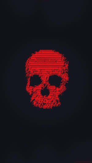 Dark Red Aesthetic Skull Digital Art Wallpaper