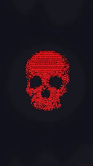 Dark Red Aesthetic Skull Digital Art Wallpaper