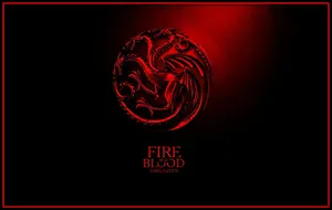 Dark Red Bordered House Targaryen Wallpaper