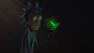 Dark Rick And Morty Stoner With Portal Gun Wallpaper